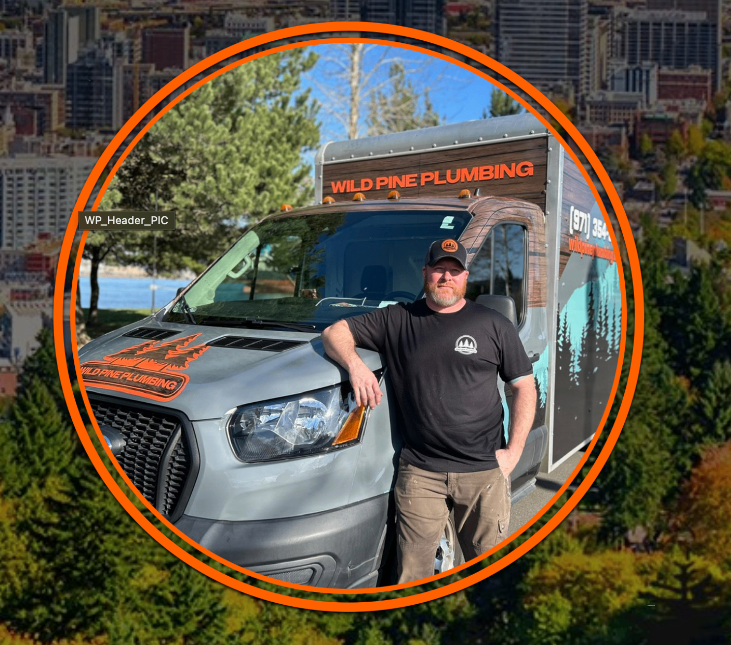 Wild Pine Plumbing owner with branded service truck